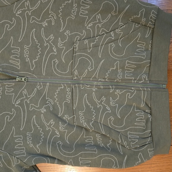 OKIE DOKIE TODDLER BOYS GREEN DINOSAUR ZIPPERED HOODIE SIZE 3T - Picture 2 of 8
